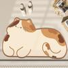 2pcs Diatom Mud Style Floor Mat Special-shaped Cartoon Cat Floor Mat Entrance Door Mat