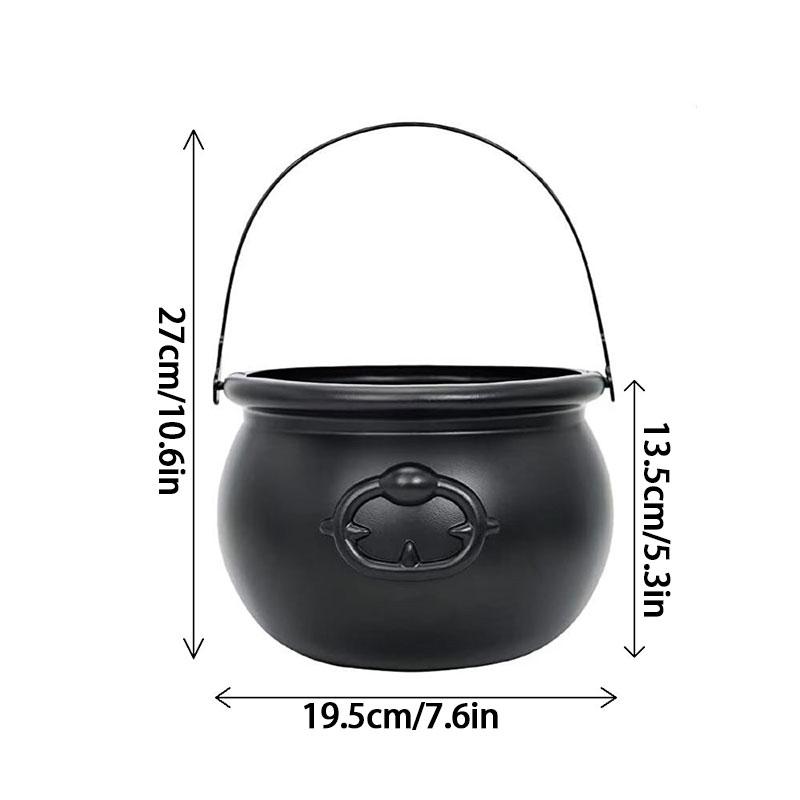 Plastic Witch Can Black Witch Candy Bucket Large Wizard Witch Cauldron Decoration