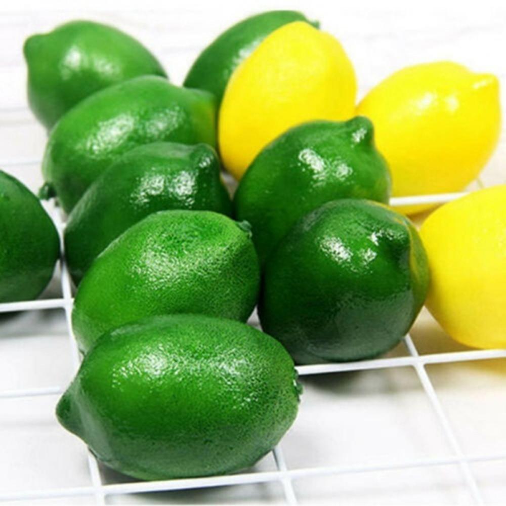 6/10PCS Christmas Wedding Lifelike Kitchen Artificial Lemon Fake Fruit Decoration Simulation