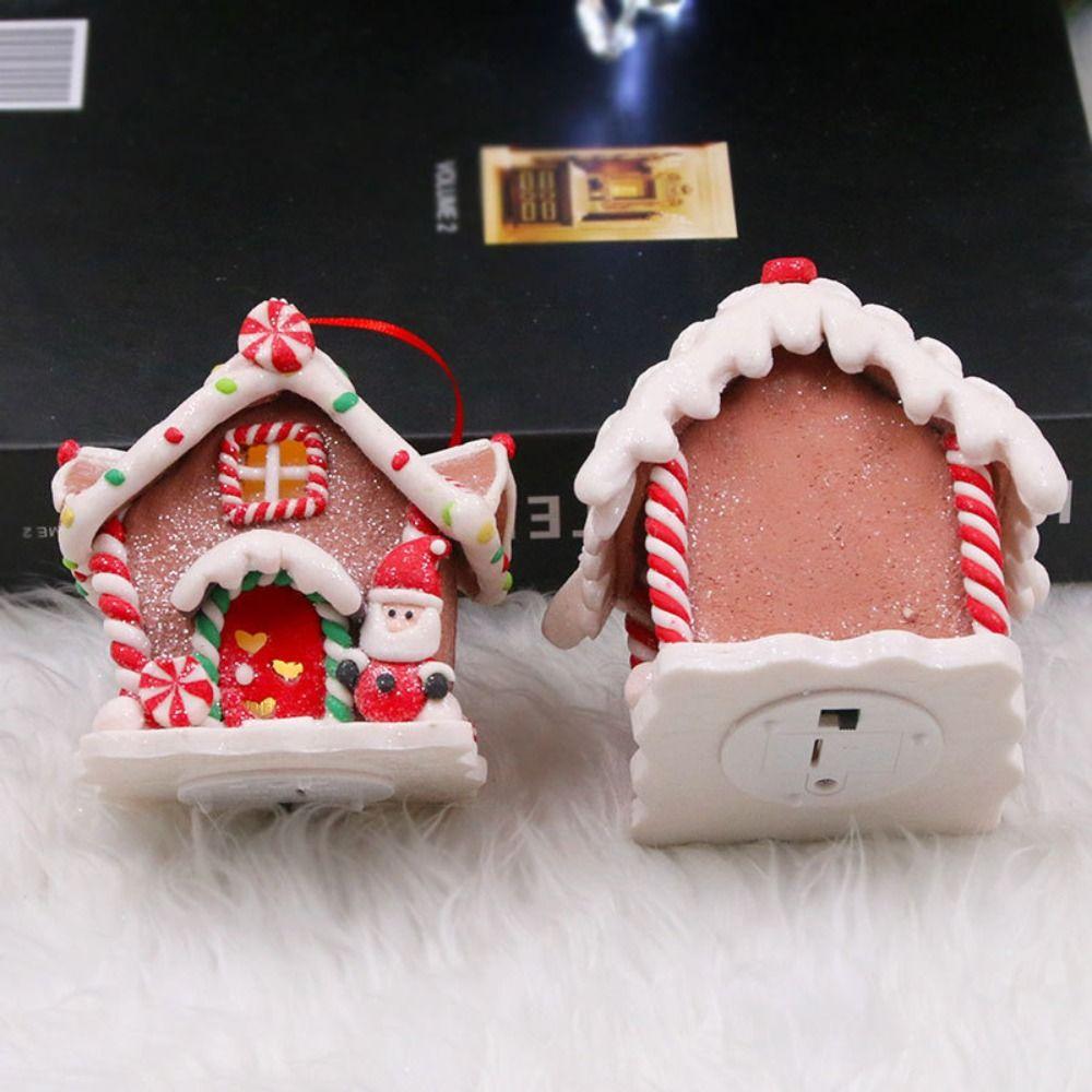 Creative Small House Pendant Snowman Xmas Tree Decorantions Hanging Ornament New Year Gift