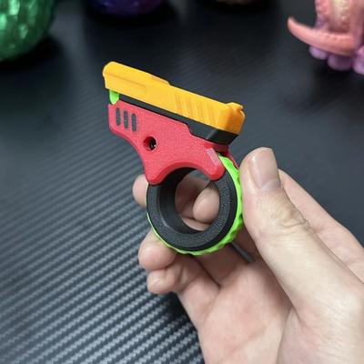 Металлический Хендспиннер, напечатанный на 3D-принтере, Эффективное Снятие Стресса, Игрушки-Фиджеты для Взрослых, Маленькие Пистолеты-Игрушки для Страдающих Тревогой и СДВГ