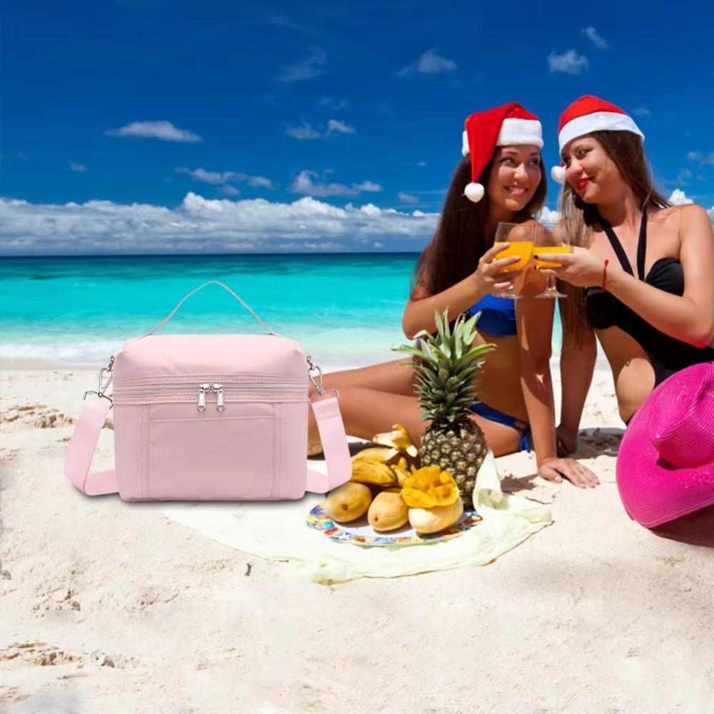 Large Capacity Insulated Lunch Bag Adjustable Shoulder Strap Food Tote Bag Picnic Bag  Lunch