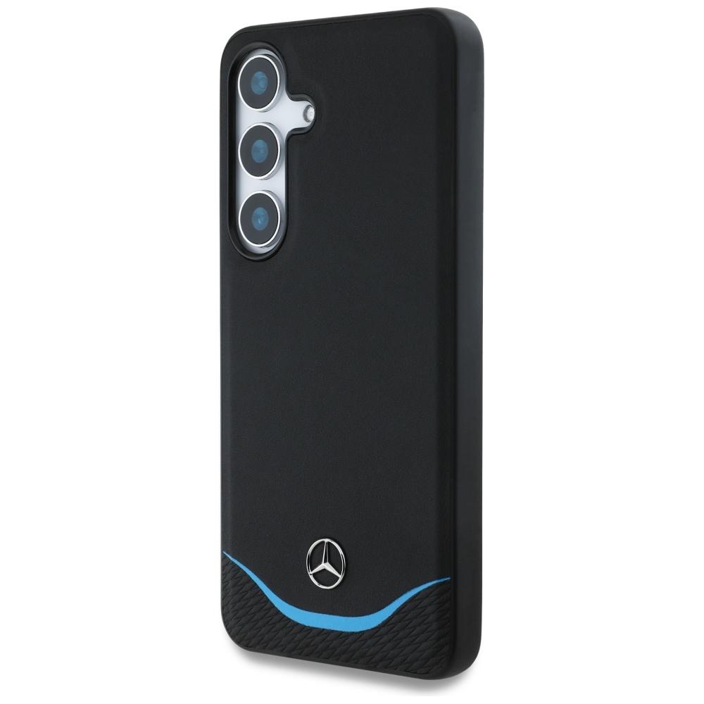 Etui do Samsung Galaxy S25 Mercedes MagSafe Skóra Niebieskie