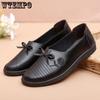Anti Slip Soft Soled Casual Shoes Women's Butterfly Bow Comfortable Single Shoes Middle-aged Leather Shoes Work Shoes