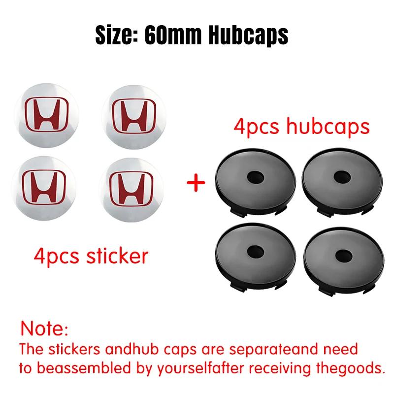 56/60mm Car Wheel Center Hub Cap Badge Logo Emblem Decal Wheel Sticker For Honda Civic City Accord Odyssey CRV Hrv Jazz CBR VTX