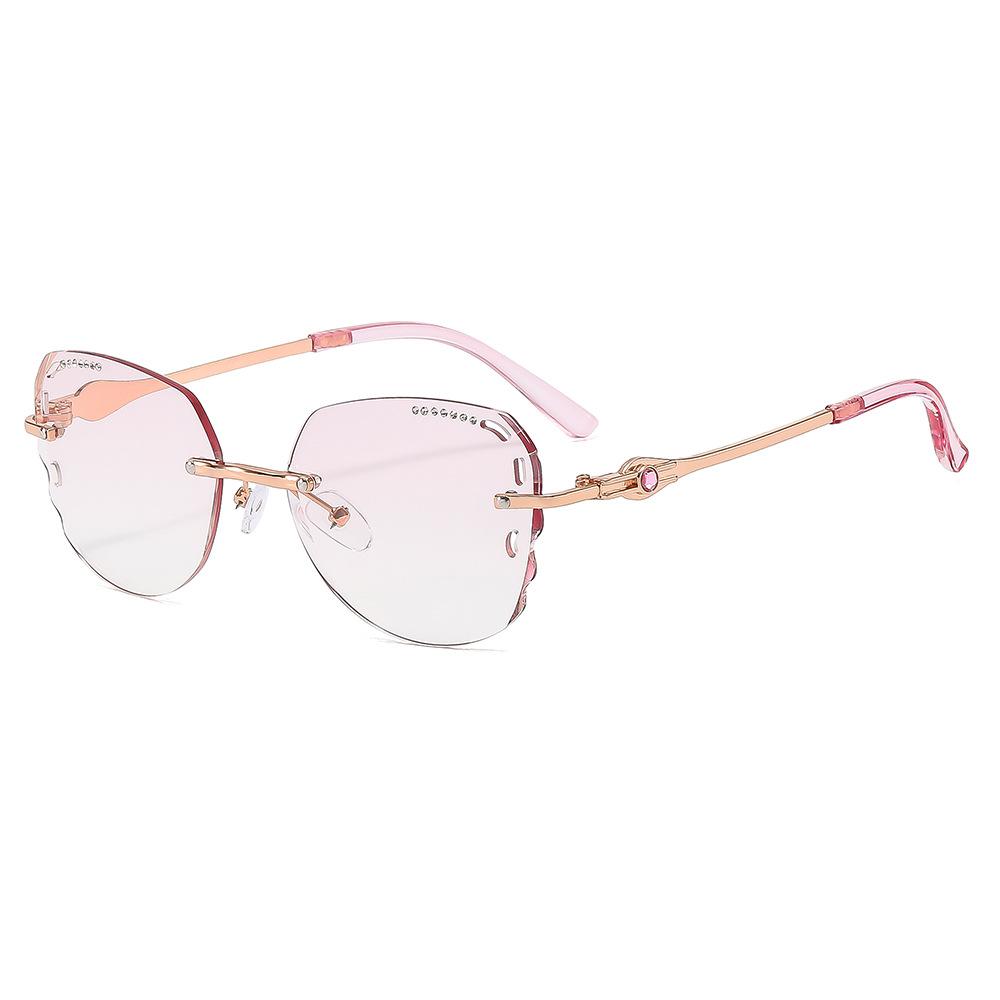 Безободковые ультралегкие очки для чтения с модным дизайном краев с огранкой «бриллиант» для женщин, защита от синего света и защита от усталости