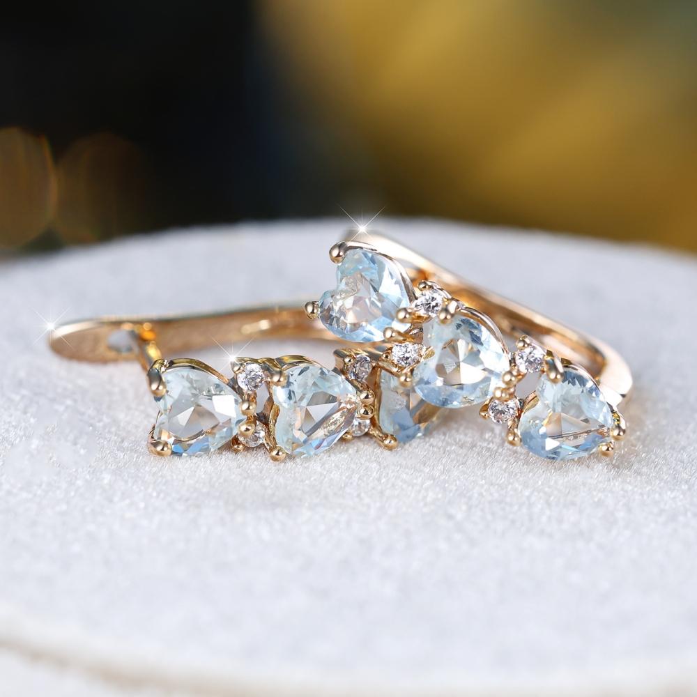 Новая мода шампанское золото мелкая морская орхидея в форме сердца пряжки для ушей с тремя пряжками в форме сердца подходят для подарков влюбленным