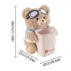 Car Tissue Box Holder Vehicle Plush Trash Can 2-in-1 Waterproof Plush Cartoon Bear Tissue Holder And Trash Can For Car Workplace