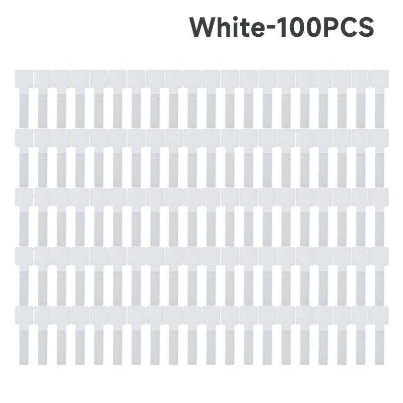 200PCS Self Adhesive On Wall Mounted Desk Reusable T-Type Cable Cord Organizer Nylon Hook Loop Wrap Bundle Data Cable Tie Wire