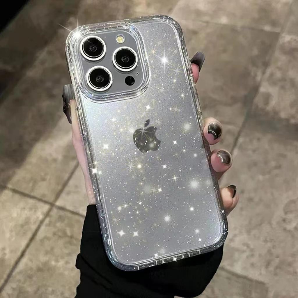 Luxury Bling Glitter Clear Phone Case For For Iphone 15 11 13 12 14 Pro Max X XR XS 7 8 Plus SE3 Shockproof Transparent Soft Cover