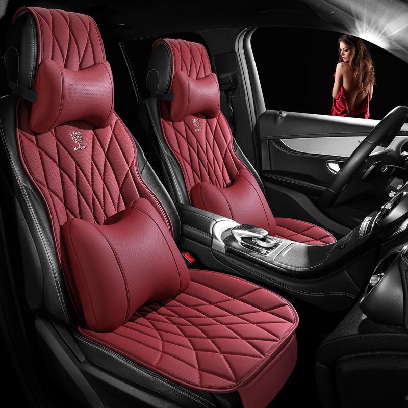 Универсальный комплект подушек для автомобильного сиденья из дышащей кожи наппа - 3 предмета, всесезонный, перфорированный, чехол для заднего сиденья, однокомпонентная подушка для маленького автомобиля