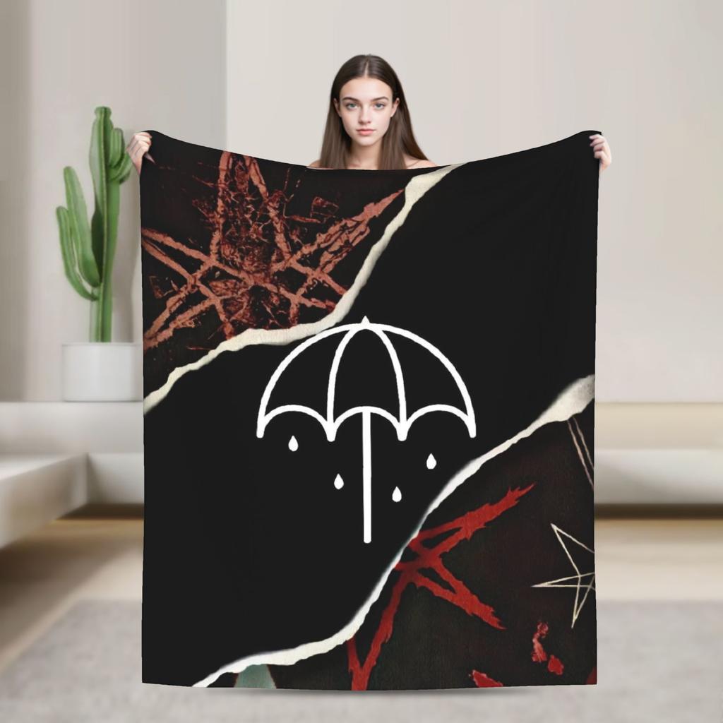 BMTH Bring Me The Horizon  Warm Soft Blanket  Picnic Plush Bedding Throws Pattern Outdoor Flannel Bedspread Sofa Bed Cover