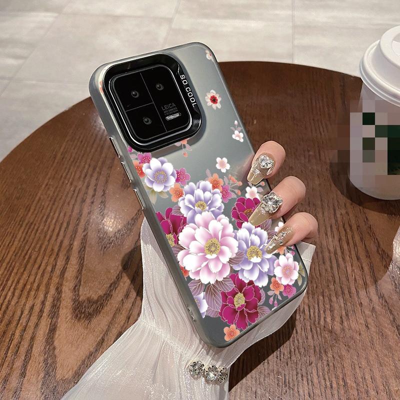 Чехол для телефона с защитой от падений и цветочным узором для Samsung S24 S23 A55 A35 Xiaomi Redmi 13C Poco C65 iPhone 15 Huawei Honor, противоударный защитный бампер