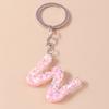 New Creative Flower Initial 26 Letter Keychain A-Z Alphabet Keyring Pendants for Women Girls Handbag Decor Jewelry Accessories