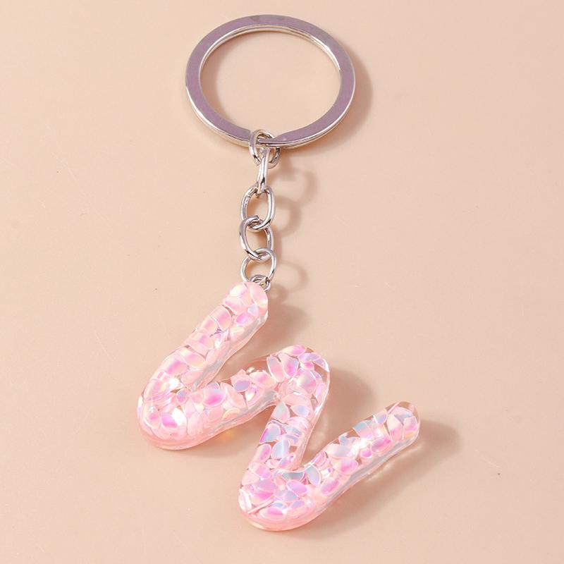 New Creative Flower Initial 26 Letter Keychain A-Z Alphabet Keyring Pendants for Women Girls Handbag Decor Jewelry Accessories