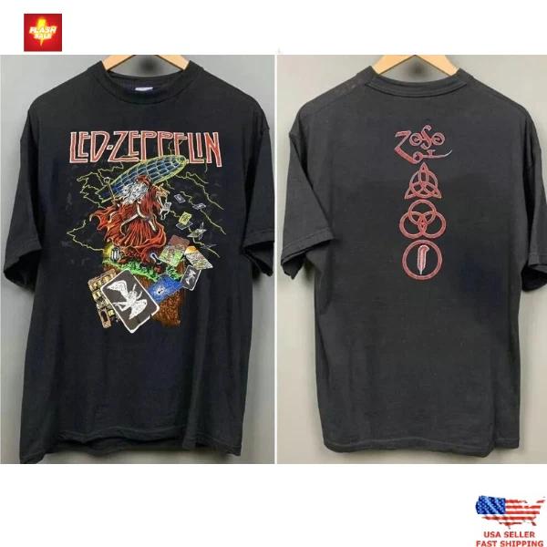 Led Zeppelin II Альбом Rock Band Черная Унисекс Футболка Размер S-5XL
