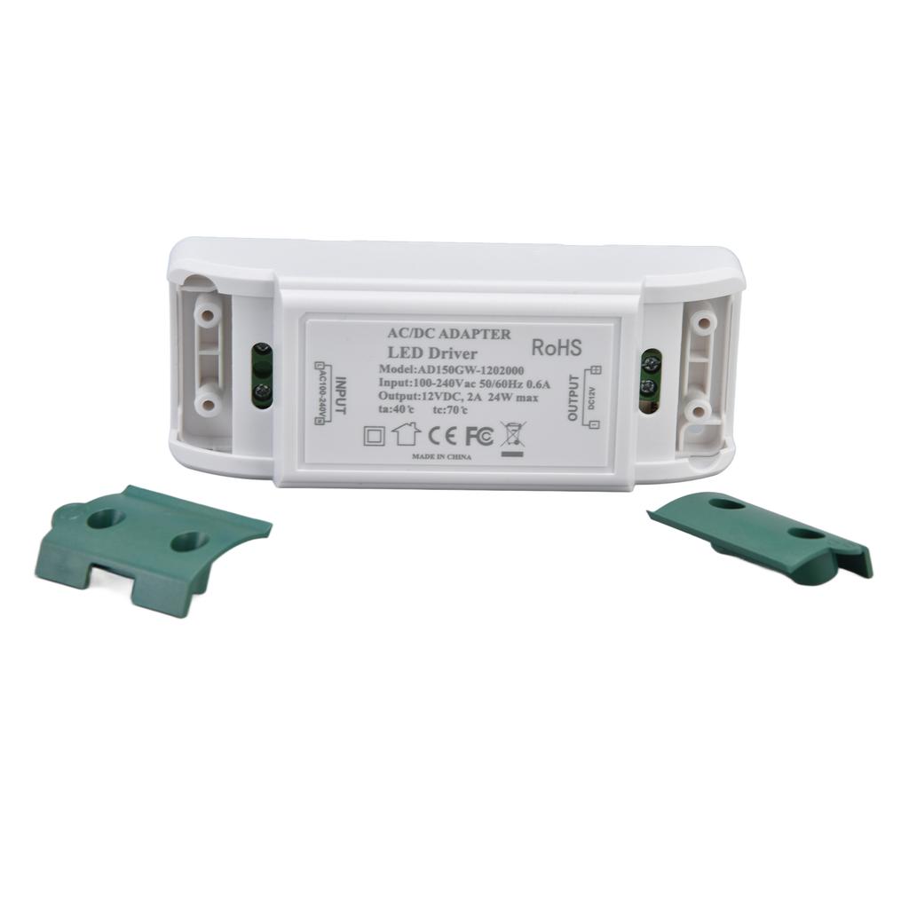 LED Driver 12V DC 24W 2A LED Power Transformer for LED Strip Light and Cabinet Light AC100‑240V