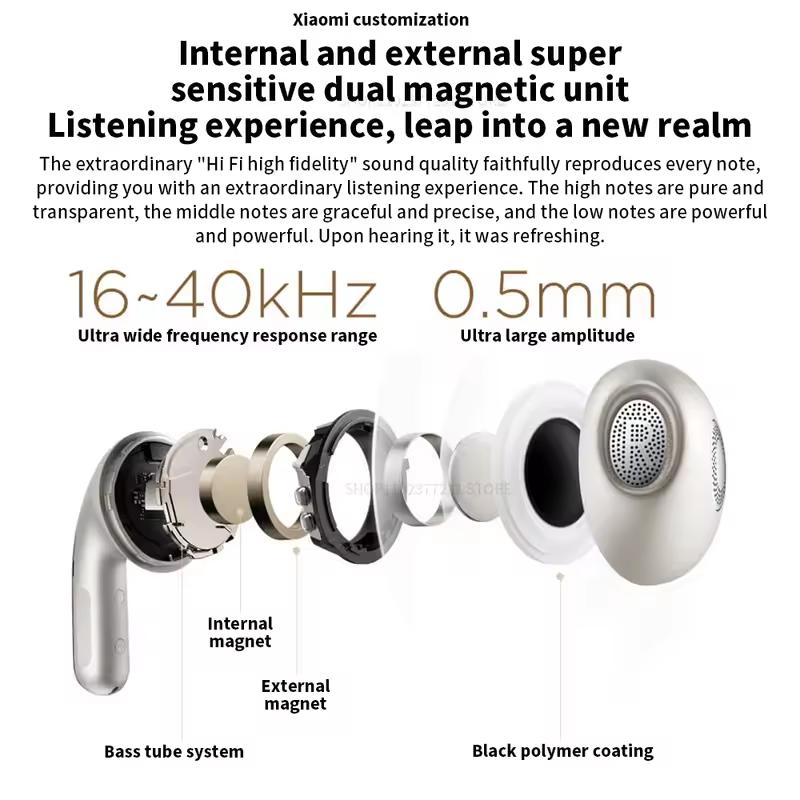 Версия CN Xiaomi Buds 5 Наушники TWS AI Активное шумоподавление HiFi Беспроводные Bluetooth Наушники для записи звука Lossless Audio