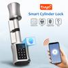 Bluetooth Smart Cylinder Lock Biometric Electronic Digital Keypad Keyless With Code Fingerprint RFID Card Door Lock