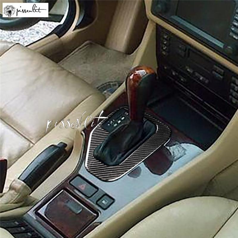 Накладка на рамку рычага переключения передач из углеродного волокна для BMW E39 с левым рулем, наклейки для стайлинга автомобиля