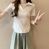 Women's Korean Slim-Fit Polo Collar Short-Sleeve T-Shirt