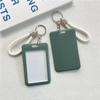 Ins Solid Color ID Card Holder Student Bus Card Case Badge Cards Cover Women Credit Card Holder with Hand Rope Lanyard