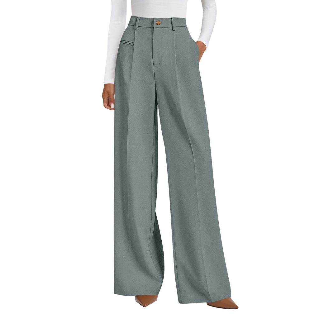 Women's Wide-leg Pants, Business Casual Flowing Wide-leg Pants, High-waisted Casual Pants