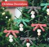 5Pcs Christmas Snowman Wood Beads For Crafts Garland Party Decoration DIY Christmas Tree Decoration Bracelet Necklace Jewelry Making