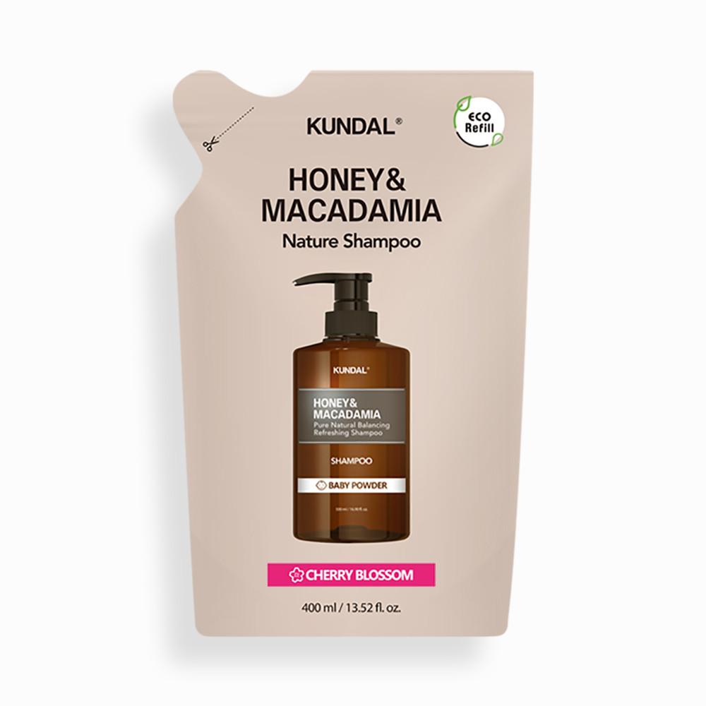 KUNDAL Nature Shampoo Refill Pack 400ml, корейская косметика с приятным ароматом