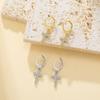 Xiaomi Skyrim Stainless Steel Cross Drop Earrings for Women Cubic Zirconia Huggie Hoop Earring Gold Color Punk Hip Hop Ear Jewelry Gift