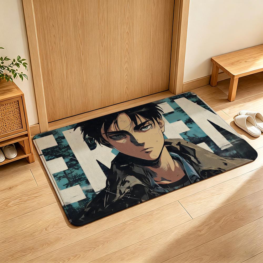 Anime A-Attack O-on T-Titan Floor Mat Soft Flannel Floor Mat Suitable for Entryways, Living Rooms, Bedrooms, and Bathrooms