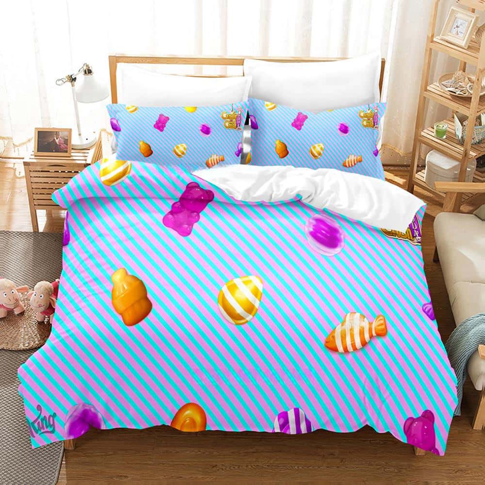 Игровой Постельный Набор Candy Crush Soda Saga Односпальный Полуторный Двуспальный Кинг-сайз Постельный Набор Взрослый Детский Спальня Комплекты Пододеяльников Домашний Текстиль