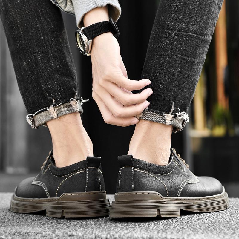 Мужская кожаная повседневная обувь первого слоя, универсальная износостойкая рабочая обувь, нескользящая походная обувь для скалолазания