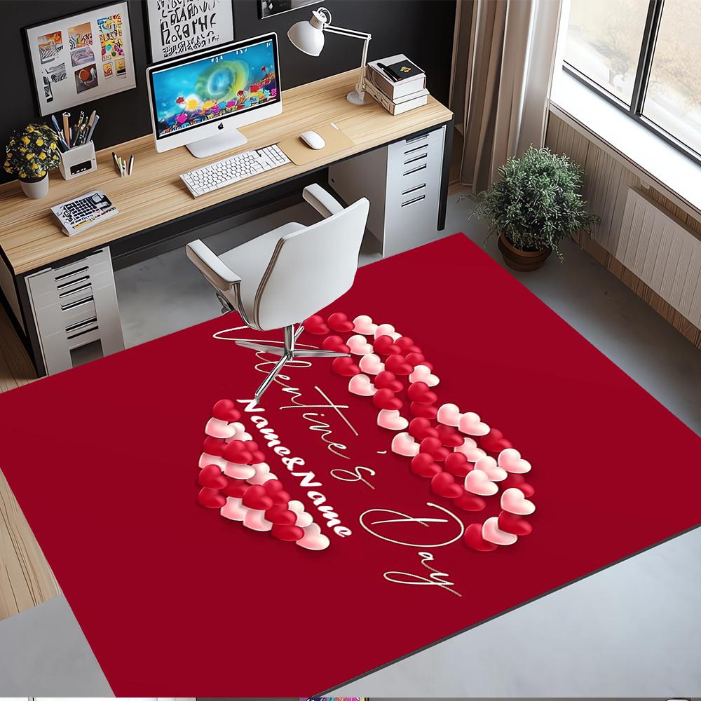 Custom Name Love Printed Carpet,Rug for Office Chair Living Room Bedroom Kitchen Room Decor Gifts.