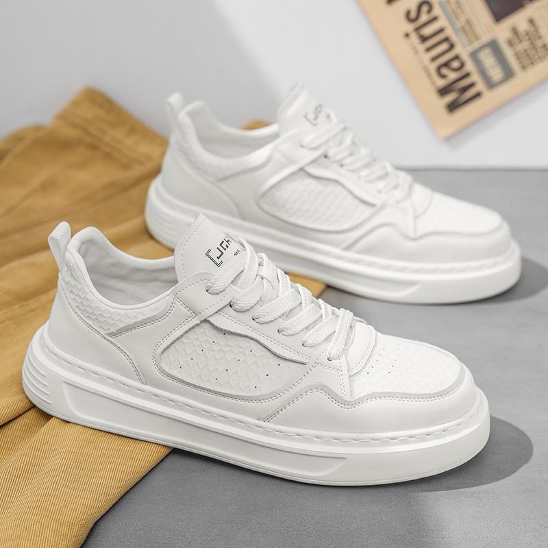 Легкие мужские кроссовки из натуральной кожи, белые туфли, модные дышащие ретро-кеды для тренировок, спортивная повседневная обувь для студентов
