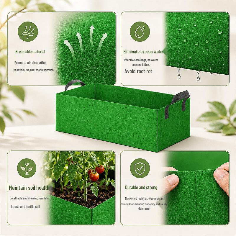 Enhanced Non-Woven Fabric Planting Bag - Breathable Rectangular Gardening Pot for Trees and Vegetables