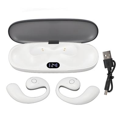Беспроводные наушники Bluetooth 5.4 Спортивные наушники со светодиодным индикатором заряда 42 часа работы для езды на велосипеде, бега, тренировок Белые