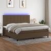 VidaXL Slat Bed Base with Mattress and LED, Upholstered Bed with Headboard, Double Bed, Adult Bedroom Bed, 3134904