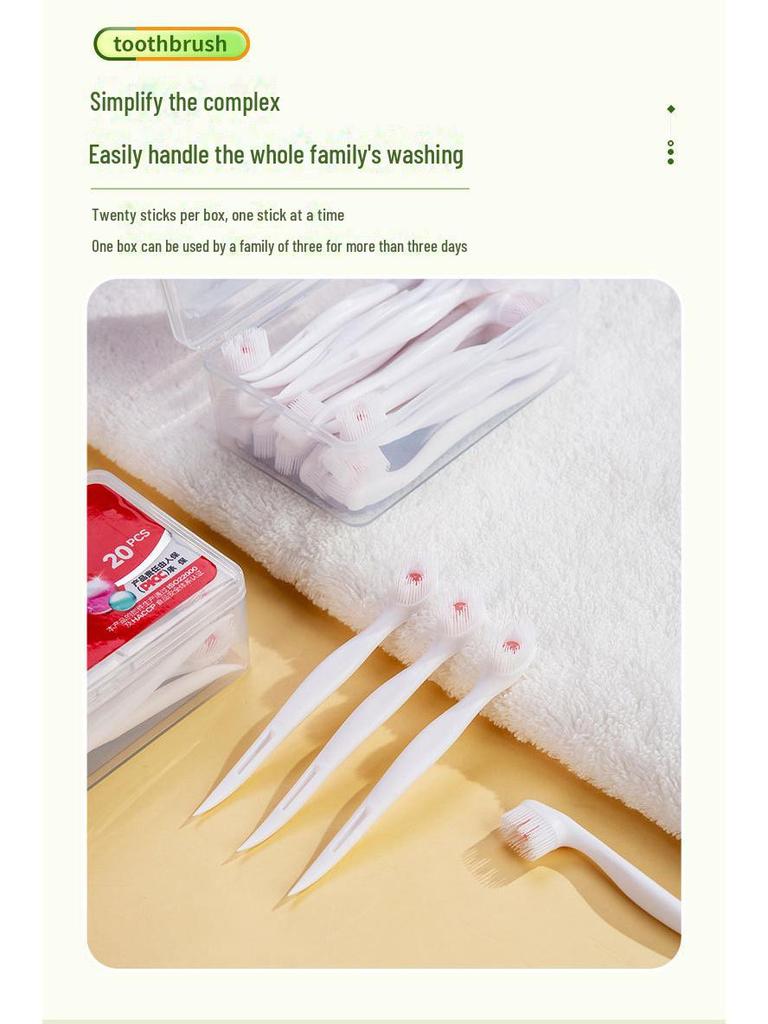 Одноразовая зубная щетка с разрывающимися шариками и мягкой щетиной — портативная, в индивидуальной упаковке для взрослых