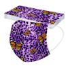 10PCS Adult Leopard Print Plus Butterfly Three-Layer Disposable Protective Mask