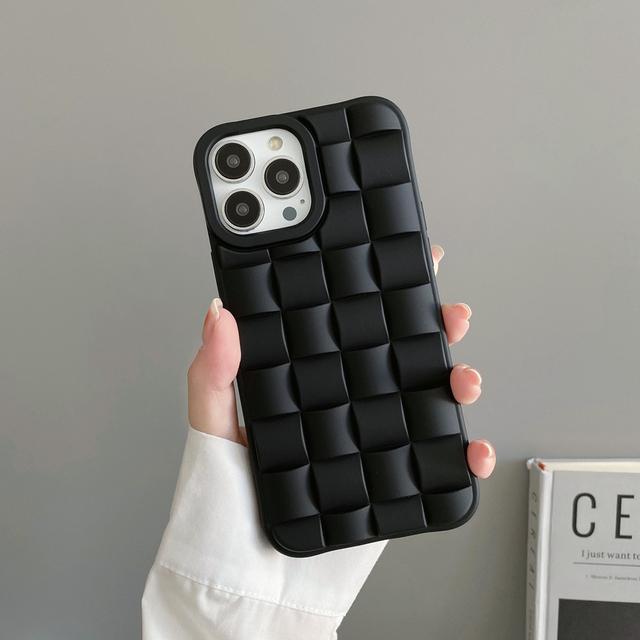 Матовый белый чехол для телефона с 3d сеткой и кубиком для Iphone 14 12 11 13 Pro Max Mini Xr X Xs 7 8 Plus, мягкий силиконовый чехол