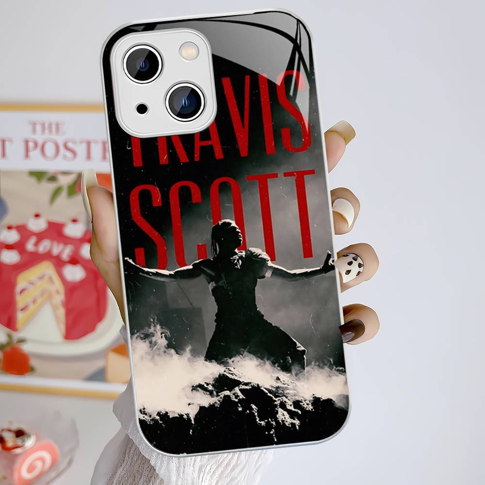 Чехол из закаленного стекла с изображением Трэвиса Скотта для iPhone 14 13 12 Mini 11 Pro XS Max X XR 14 Plus