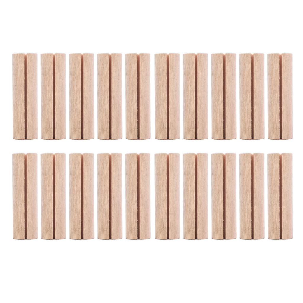 20Pcs Wooden Cards Stand Cylindrical Wood Photo Holder Table Top Display for Party Wedding Decoratio