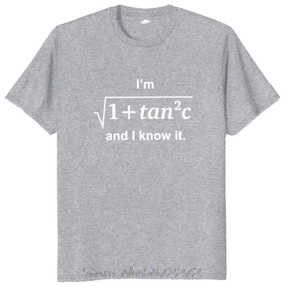Я Sqrt[1 + Tan2 (с)] И я знаю это Футболка Хлопковая Футболка Оверсайз Унисекс Футболка Фитнес Футболки Мужская Одежда Стритвир
