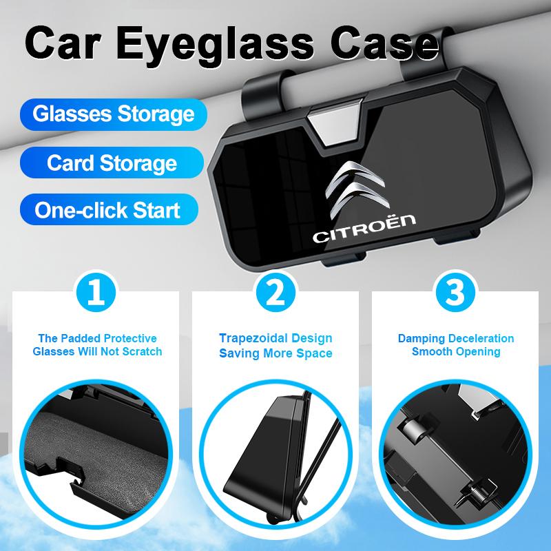 VXCW9 Car Multifunctional Storage Box Car Sunglasses Sunglasses Clip for Citroen C1 C2 C3 C4 C5 C6 C8 C4L DS3 DS4 DS5 Car Accessories