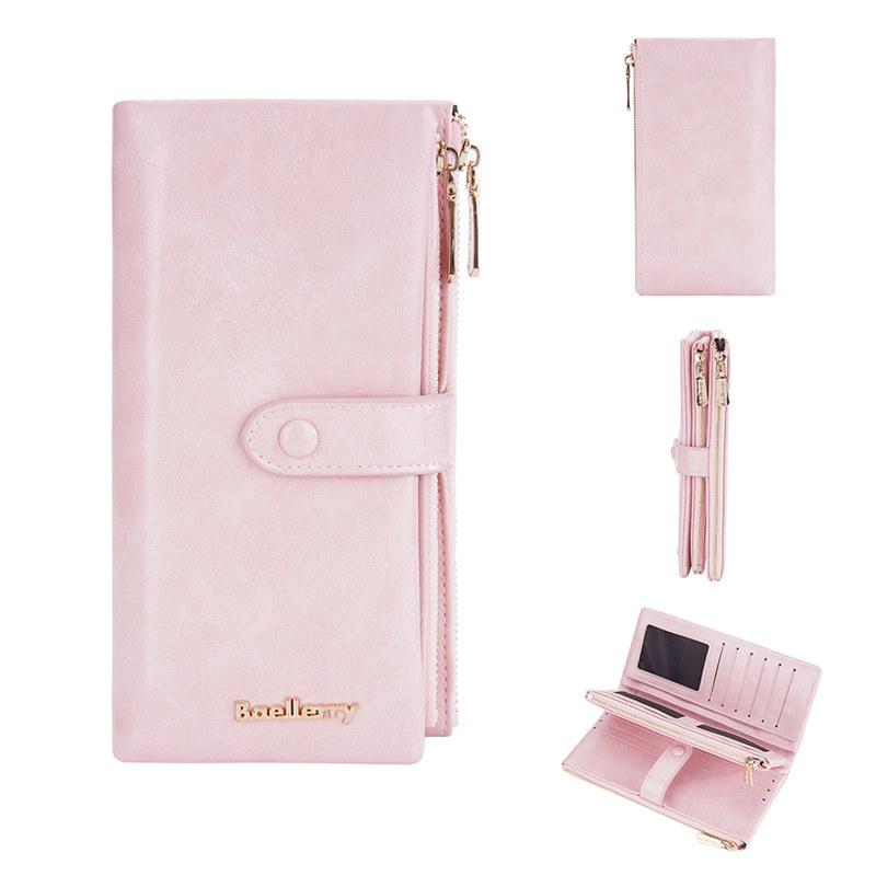 Baellerry Artificial Leather Long Wallets for Women Fashion Card Holder Ladies Zipper Coin Purse GZW