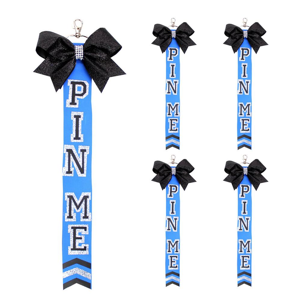 Set of 5 Cheer Team Ribbon Keychains Set Cheerleading Key Accessories for Sports Event and Team Building Activities