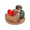Ubia TV Watching Pug Smartphone X 10 X Doll Animal Garden H22130 Stand, 10.5 6.5 Cm, Figurine, Ornament, Decor, Dog,