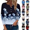 Women's Long Sleeve Button Down T Shirts V Neck Casual Tunic Tops Women Casual Tops