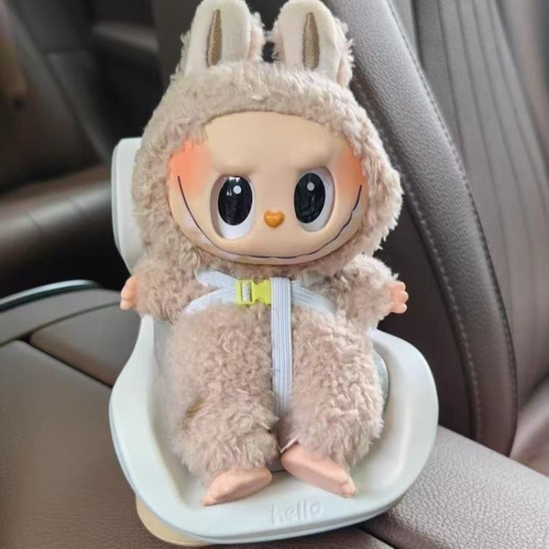 Suitable for Labubu Mini Safety Seat Air Vent Car Ornament Cute Cartoon Decorative Toy Creative Accessory Gift for Car Interiors